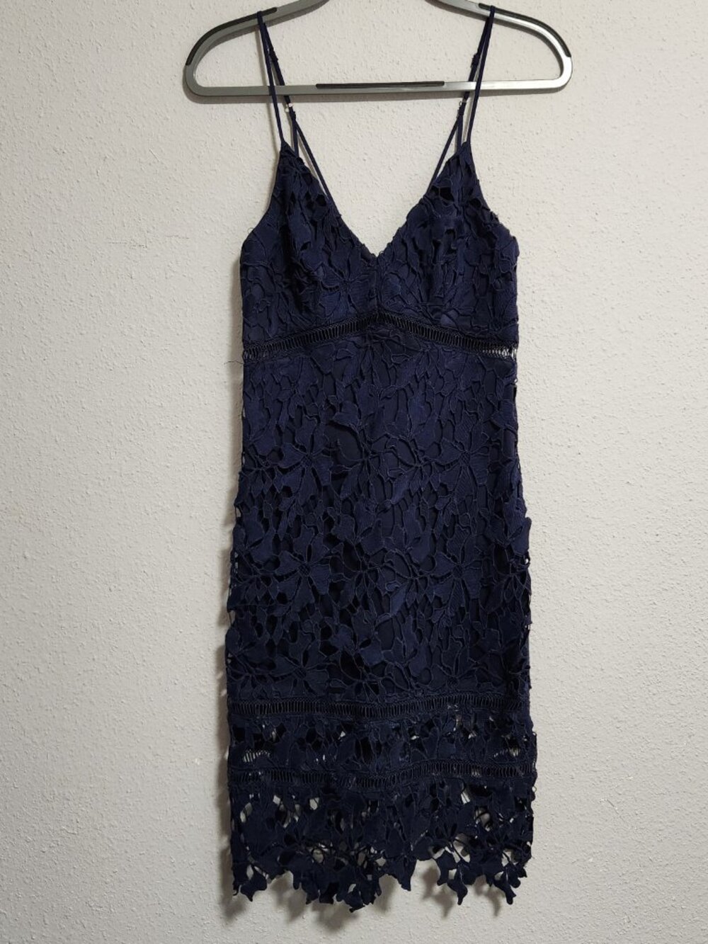 ASTR The Label | Navy Lace Cutout Midi Dress Small - Picture 9 of 12